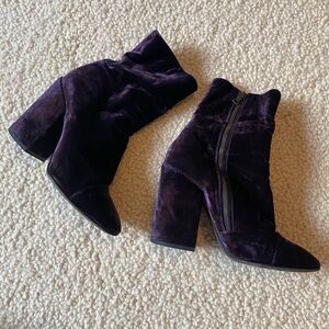 Dries Van Noten Purple velvet boots size 38